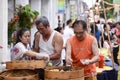 Hawkers sell Chinese Steamed Meat Buns Royalty Free Stock Photo